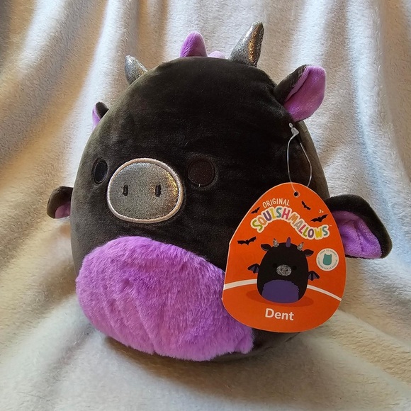 NWT Squishmallow DENT the DRAGON Plush Kids Accessory - Black and Purple NEW - Picture 3 of 4